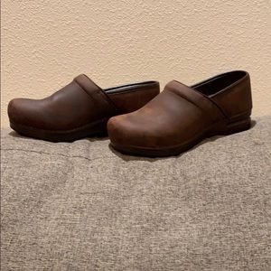 Dansko Oiled Brown Leather Clogs